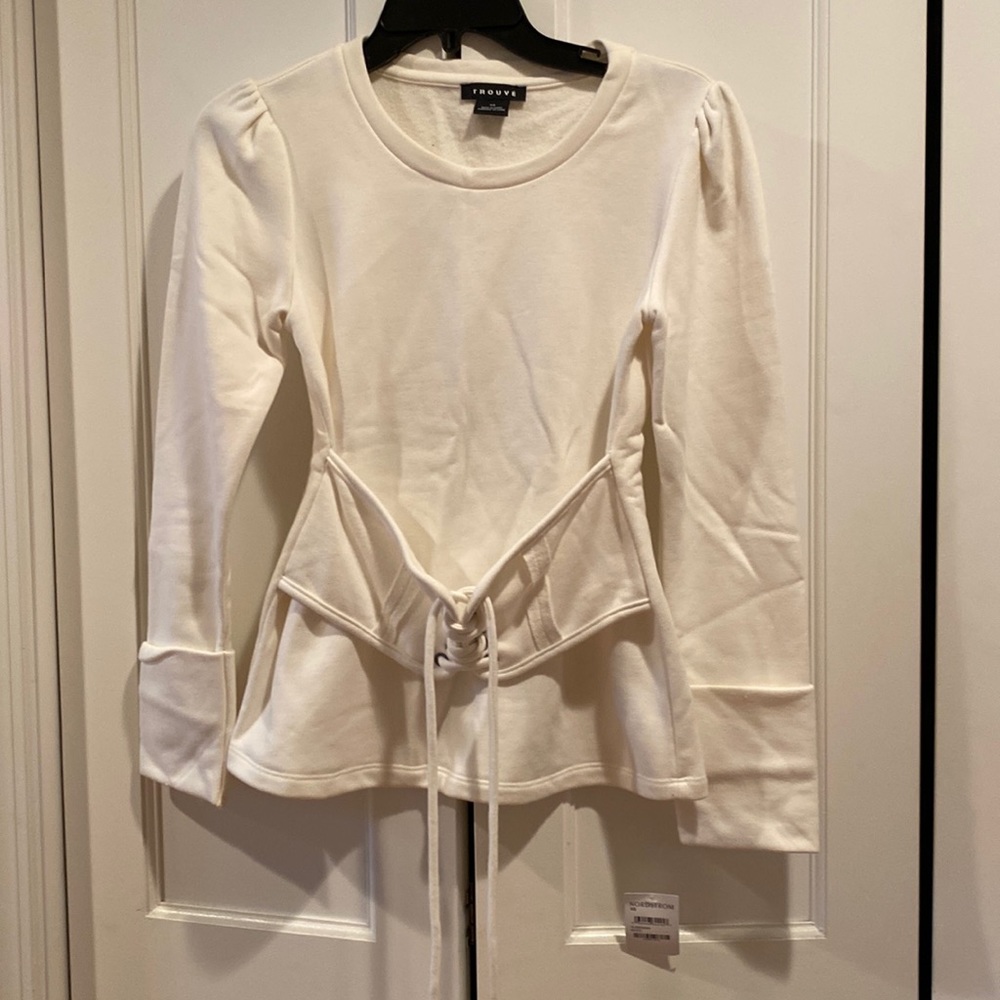 NWT TROUVE white corset top XS